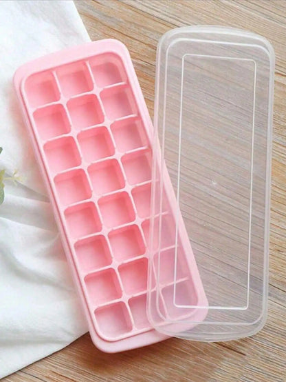 Silicone Ice Cube Trays with Lids – 14-Cavity Stackable (Assorted Colors)