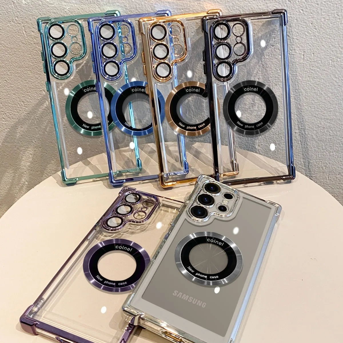 For Magsafe Plating Clear Cases For Samsung Galaxy S26 S25 S24 S23 Ultra S22 Plus S21 FE A36 A35 A34 A55 A54 A53 Magnetic Cover