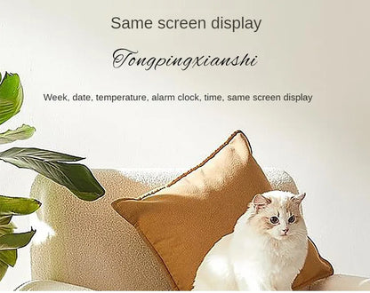 Digital Wall Clock with Temperature and Date - LED Alarm Clock 1224H Remote Control
