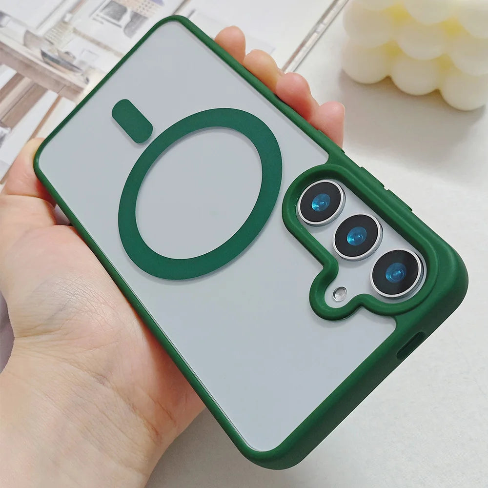 Frosted Magnetic Phone Case for Samsung Galaxy S26 Ultra S25 Edge S24 S23 FE S22 Plus for Magsafe A57 A37 A17 A07 A56 A36 Cover