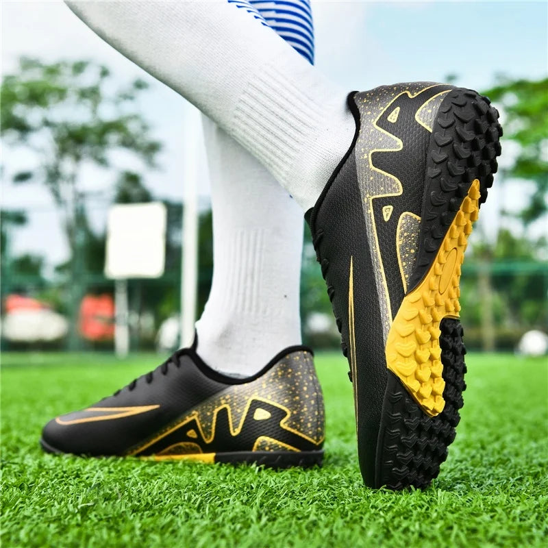 Men Soccer Shoes - Ultralight Football Boots With Long Spikes | Breathable Cleats