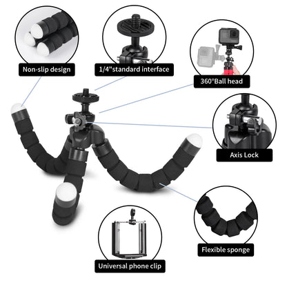 Tripod For Phone Flexible Sponge Octopus Mini Tripod For IPhone Mini Camera Tripod Phone Holder Clip Stand