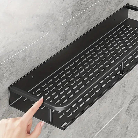 Wall-Mounted Aluminum Bathroom Storage Rack - Cosmetic Organizer
