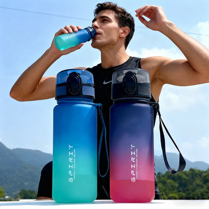 Large Capacity Motivational Sports Water Bottle 500ML/1000ML - Leak Proof Portable Reusable Cup for Gym Outdoor Travel