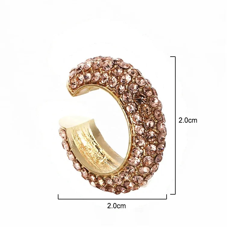2025 New Fashion Pearl Ear Cuff Bohemia Stackable C Shaped CZ Rhinestone Small Earcuffs Clip Earrings for Women Wedding Jewelry