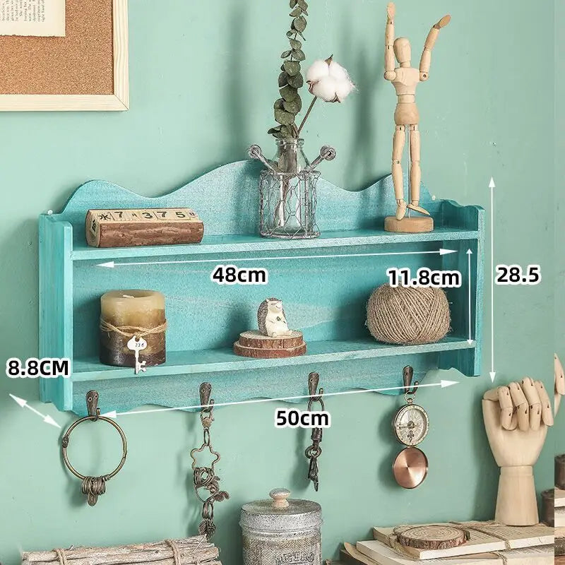 Wooden wall mounted envelope holder, bedroom, study room, key hook, solid wood wall, miscellaneous sorting and storage rack