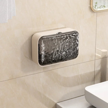 Bathroom Soap Holder Free-Punching Wall Mounted Soap Sponge Holder Organizer Double Drainage Soap Dish Bathroom Accessories