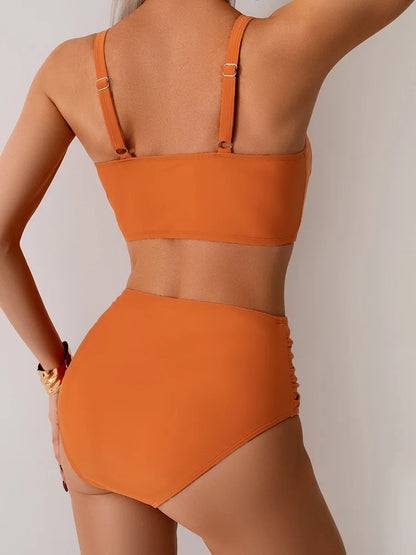 Black Push Up Bikini - Two Piece Swimsuit High Waist Padded Set for Women