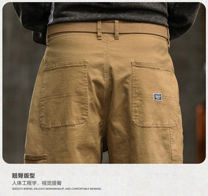 HIQOR Men's Loose Profile Pants American Vintage Trousers For Men High Waist Army Green Men's Casual Pants Cargo Trousers Male