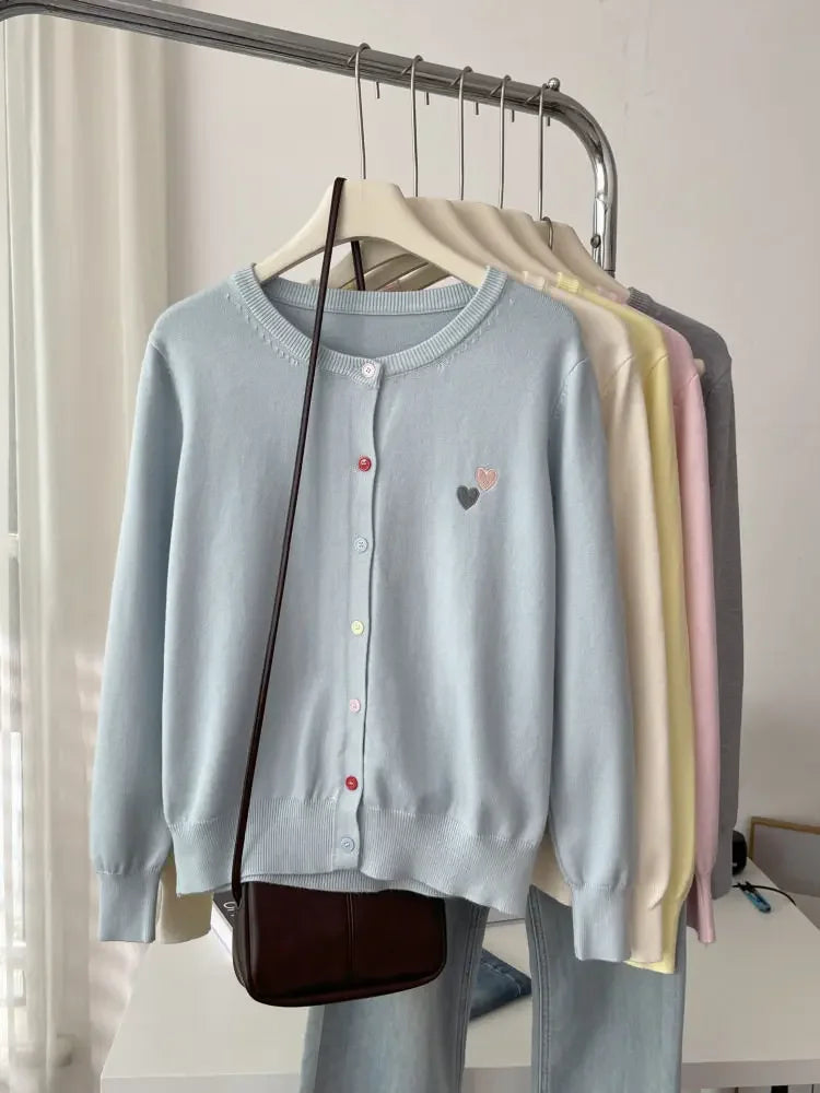 Fashion Versatile Women Sweater 2026 Autumn Winter Elegant Embroidered Women Knit Cardigan Long Sleeve Unique Colorful Buttons