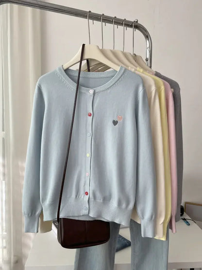 Fashion Versatile Women Sweater 2026 Autumn Winter Elegant Embroidered Women Knit Cardigan Long Sleeve Unique Colorful Buttons