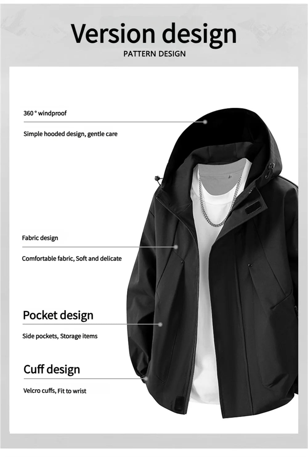 Windproof Waterproof Jacket - Plus Size Workwear Coat With Breathable Zipper Closure