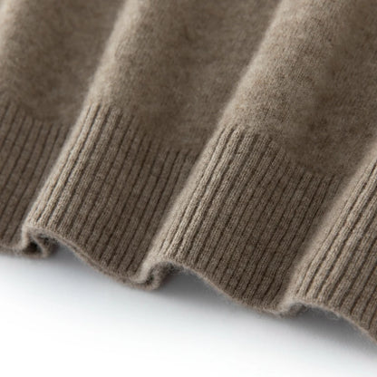 CHICUU Men's 100% Cashmere Sweater Zipper Pullover Mock Neck Long Sleeve Basic Cashmere Knitwear Autumn Winter Clothing Tops
