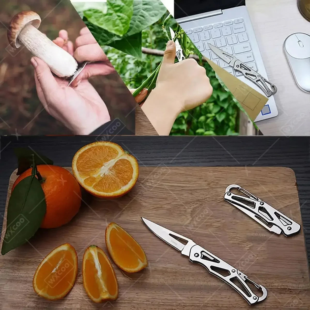Folding Pocket Knife - Stainless Steel Multifunctional Kitchen Knife