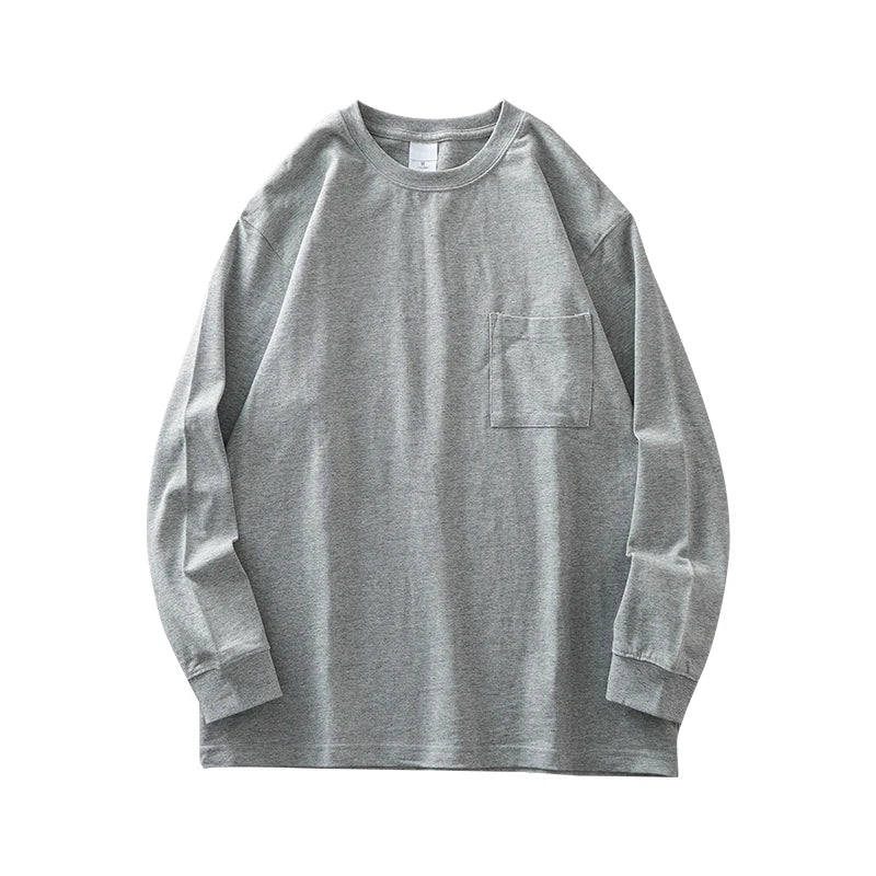 Men's Long Sleeve T Shirt - DUKEEN Heavyweight Cotton Crew Neck Casual Tee