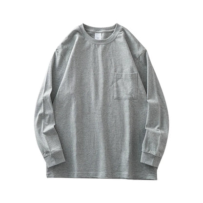 Men's Long Sleeve T Shirt - DUKEEN Heavyweight Cotton Crew Neck Casual Tee