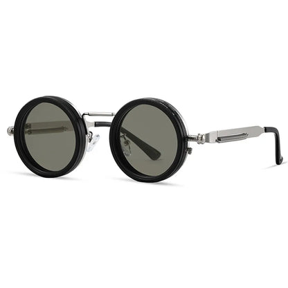 Cyberpunk Style Glasses – Metal Frame Eyewear with Rotating Lenses & UV400 Protection