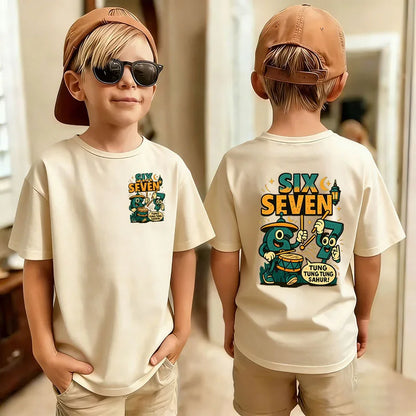 Cute Funny Six Seven Italian Brainrot 67 Number Graphic Print T-Shirt Boy/Girl Summer Short Sleeved Kids Tshirt Top Fan Gifts