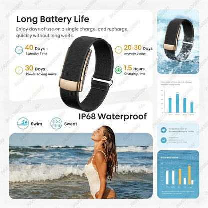 No Screen Smart Bracelet Health Fitness Tracker 24/7 Heart Monitor Sleep Tracker Multi-Sport Tracker Wristband for Android iOS