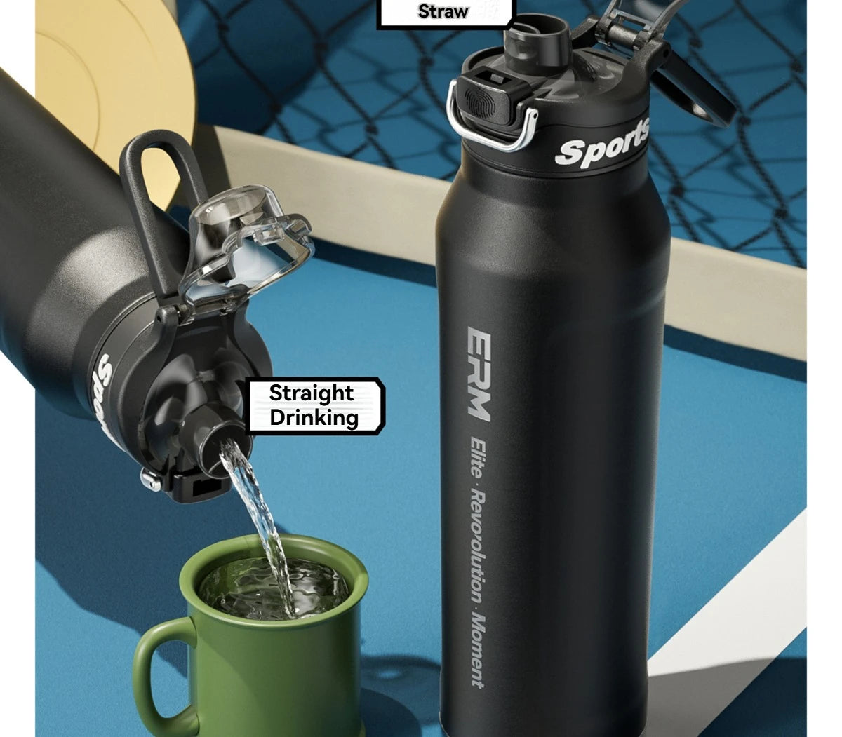 Insulated Water Bottle Stainless Steel Tumble Cycling Cold And Hot Flasks Double Wall Portable With Handle Sports Outdoor Cup