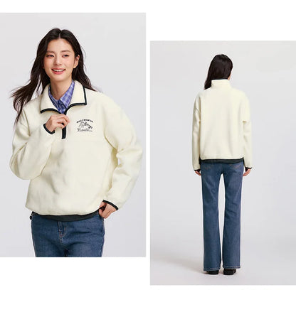 Semir Tops for Woman Fleece Warm Embroidered 2025 Winter Fall Clothes Sweatshirt Soft Fleece Warm Loose Fit Daily Wear 2025 New