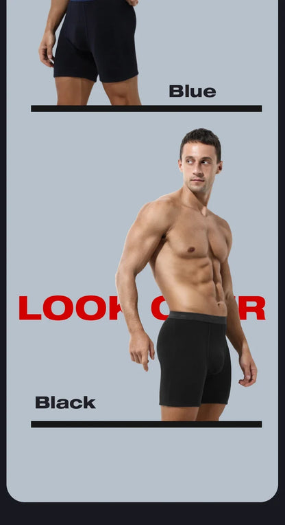 Men's thermal underwear men's fleece thickened anti-wear leg lengthened boxers autumn winter boxer shorts head
