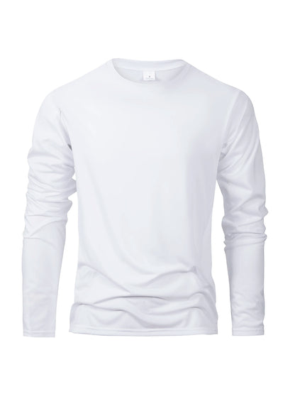 Spring Autumn Men‘s T-shirts Long Sleeve Casual Tops Solid Color High Quality Black T-Shirt Classic Men Clothing