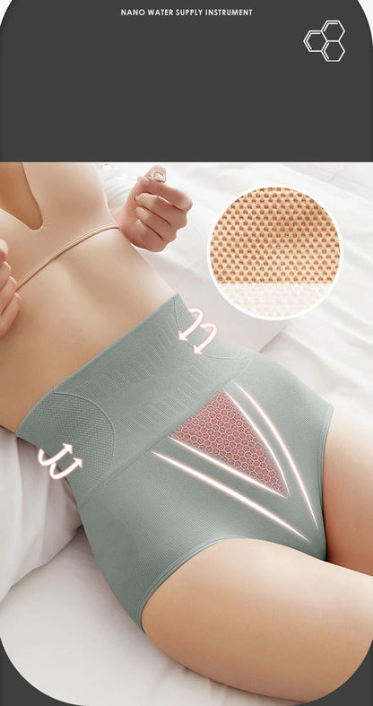 High Waisted Compression Lady Panties for Women Strong Hip Lifting Underwear Graphene Antibacterial Cotton Crotch Female Briefs