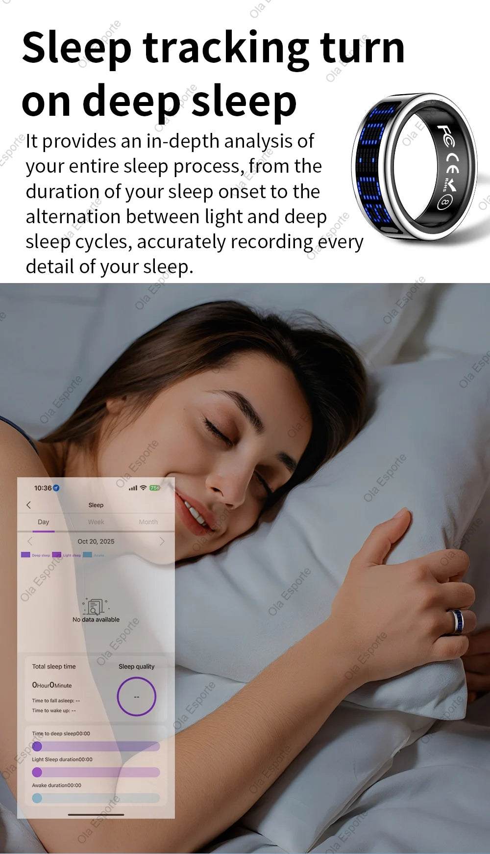 Smart Ring With Dynamic Display Screen 5 ATM Waterproof Blood Oxygen Heart Rate Sleep Monitor Sports Ring Men Women Fashion Ring