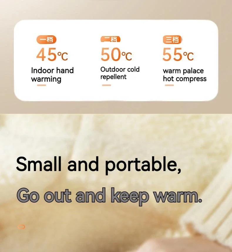 10000mAh Portable Hand Warmer USB Rechargeable 2-In-1 Power Bank Winter Electric Heater Warmer For Cold Weather