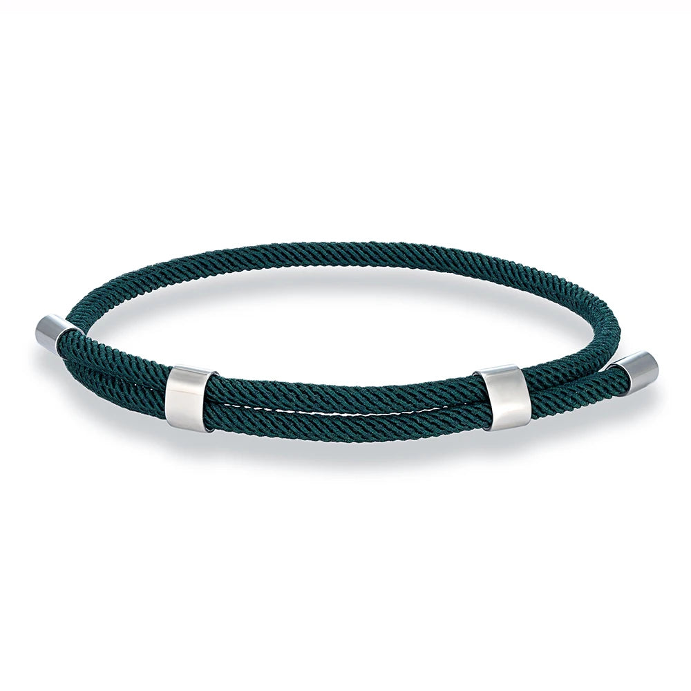MKENDN Simple Style Men Women Bracelet 3mm Durable Marine Rope With Polished Steel Closure Jewelry Summer Beach Gifts