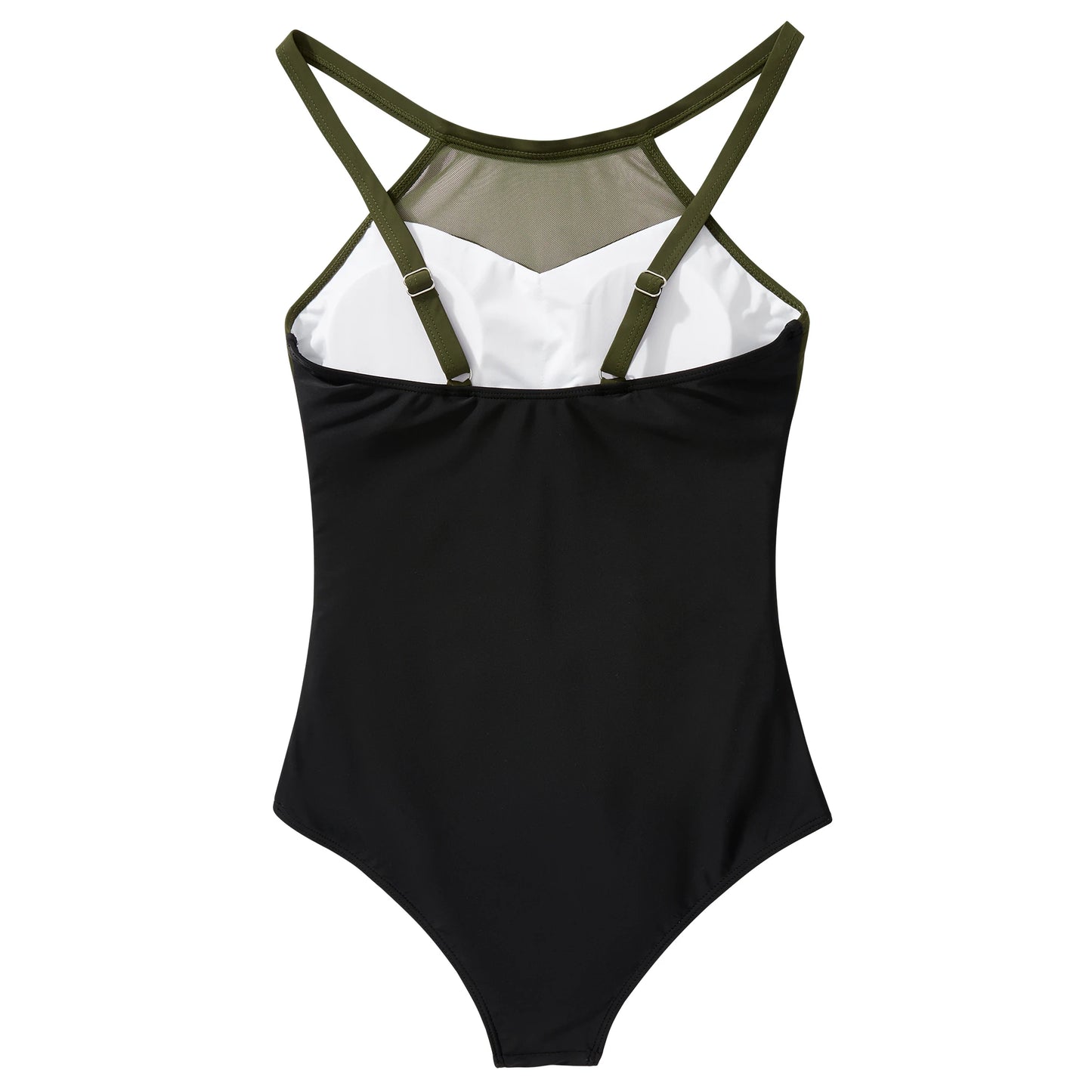 XL Size One Piece Swimsuit Women Mesh Hollow Out Swimwear For Women Solid Padded Push Up Plus Size Summer Bathing Suits Female
