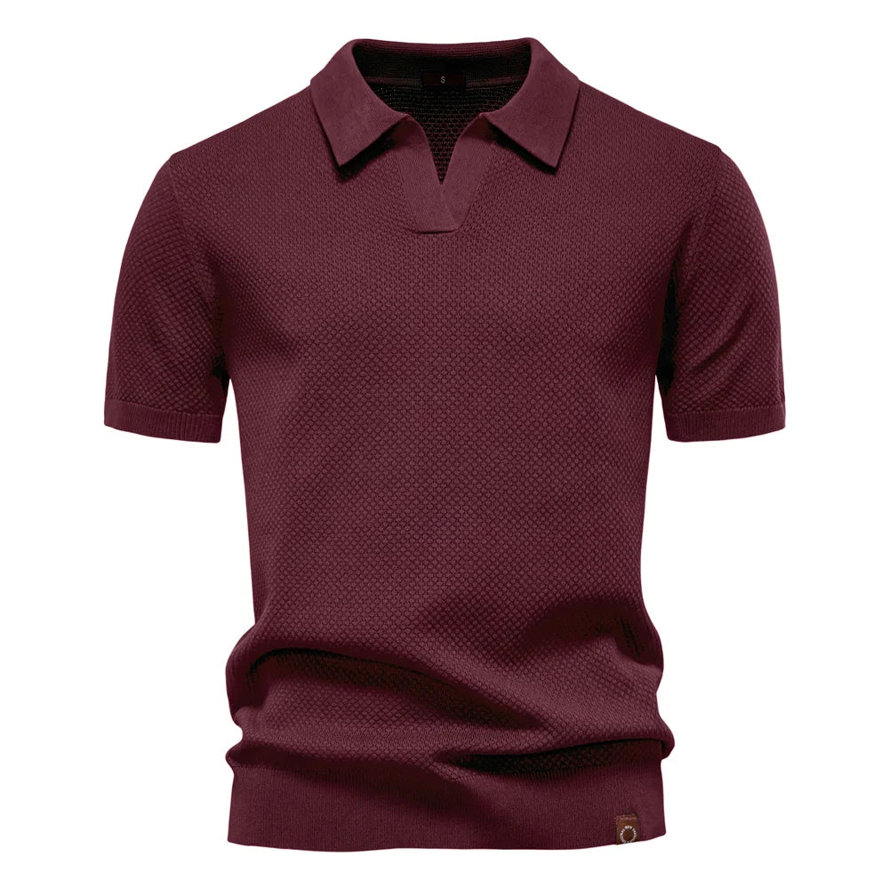 Men's Breathable Polo Shirt - Lightweight Stretch Short Sleeve Polo for Summer Casual Wear