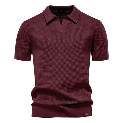 Men's Breathable Polo Shirt - Lightweight Stretch Short Sleeve Polo for Summer Casual Wear