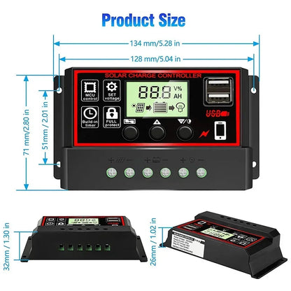 20W-1000W Solar Panel 12V Solar Cell 100A Controller Solar Panel for Phone RV Car MP3 PAD Charger Outdoor Battery Supply Camping