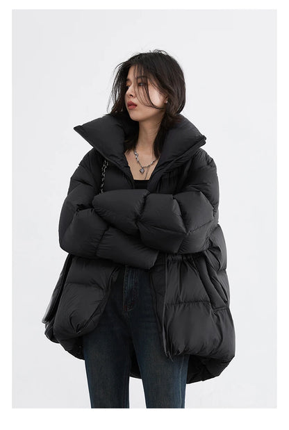 CHIC VEN Women Down Coats Long Sleeve New Soft Solid Lightweight Bread Down Jacket Female Warm Coat Lapel Outerwear Winter 2023
