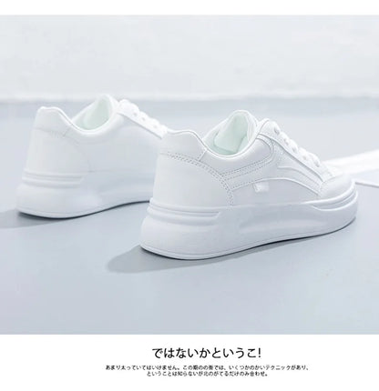 Outdoor Women Walking Shoes Skateboarding Shoes Women Sneakers PU Leather Lace-Up Breathable Jogging Casual Sneakers De Mujer