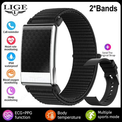 New ECG Health Smart Bracelet Men Women Heart Rate Blood Pressure Blood Lipids Uric Acid IP68 Waterproof Sport Band Smartwatches