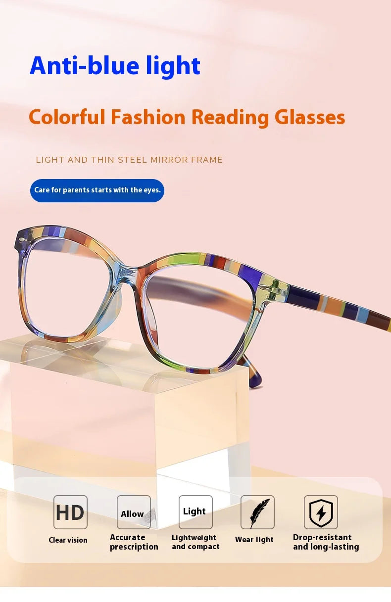 Reading Glasses Women – Lightweight Rectangle Plastic Frame With Anti-Reflective Lenses