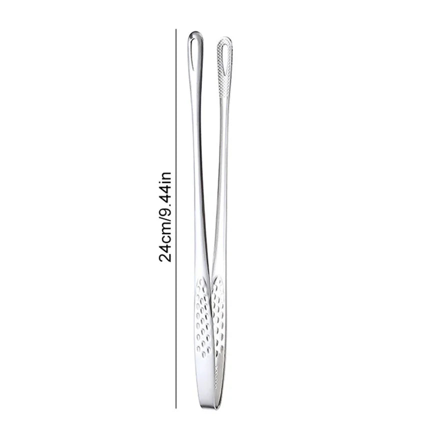 Stainless Steel Tongs - Long Handle BBQ Food Tongs | Non Slip Kitchen Cooking Tools