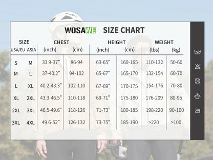 WOSAWE Cycling Jacket Lightweight Windproof Long Sleeved MTB Road Bike Windbreaker Reflective Breathable Jacket Bicycle Clothing