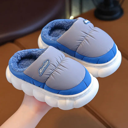 Children Winter Slippers - Waterproof Kids Cotton Slippers | Warm Woolen Home Shoes