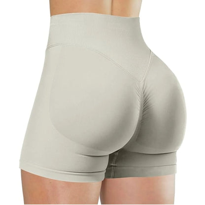High Waisted Yoga Shorts – Comfortable Solid Color Fitness Pants for Women