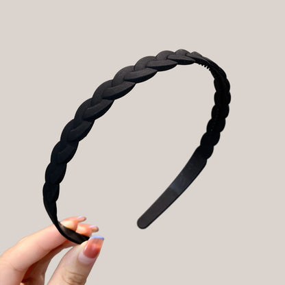 Unisex Metal Wavy Spring Hair Hoop Black Non Slip Outdoor Sports Headbands For Women Men Simple Hairband Face Washing Headdress