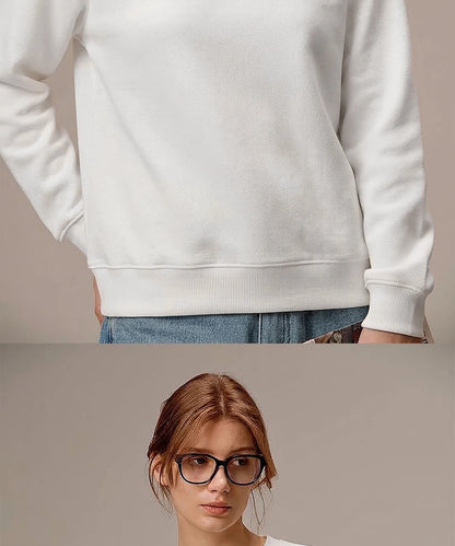 CHCH Women's Hoodie 2026 New Simple Pearl Embroidered Top Women's Beige Loose Long Sleeve Hoodie