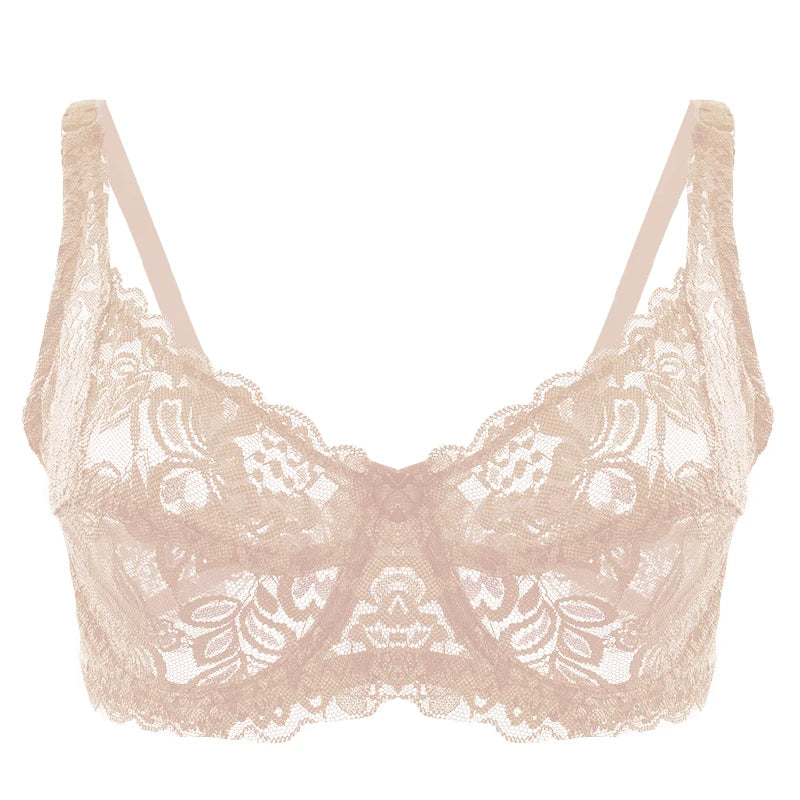 Women Sexy Lace Bras Plus Size Push Up Bralette Hollow Out Lingerie Embroidery Bra Brassiere Female Underwired Underwear
