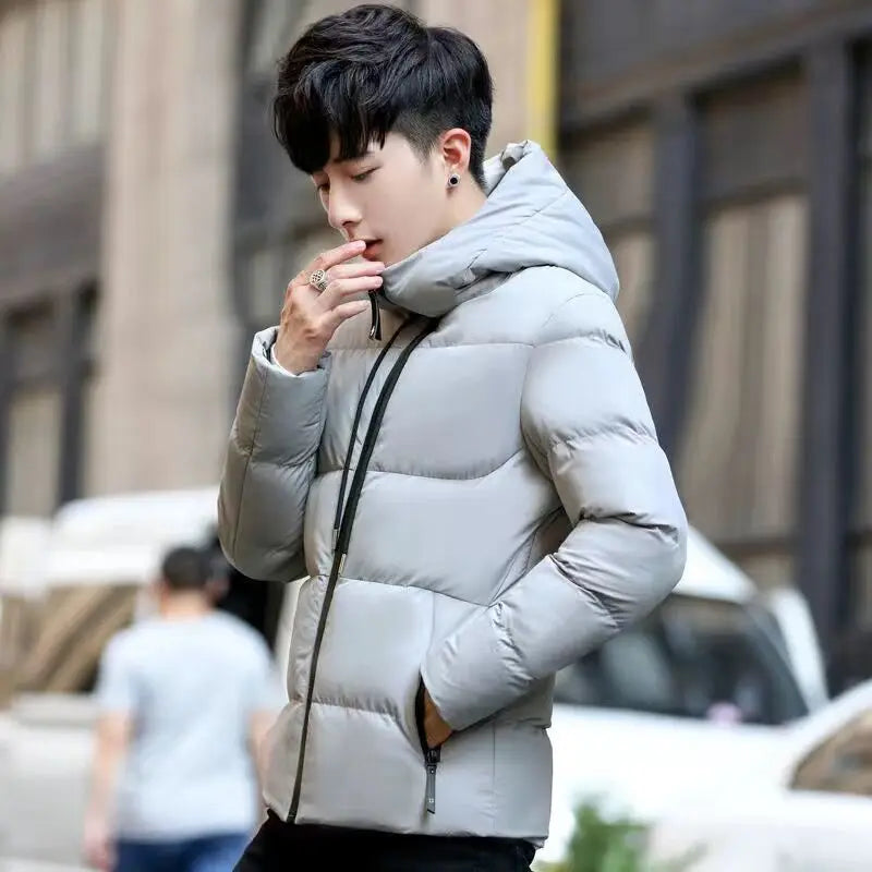 Men Winter Jacket – Thick Warm Parka Coat With Zipper Closure And Hooded Design