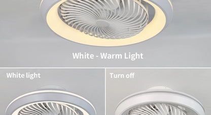 6-Speed Enclosed Circular Fan Light with Remote Control, Bedroom Fan Light, Living Room Bedroom Dining Room Ceiling Light