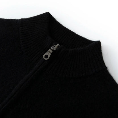 CHICUU Men's 100% Cashmere Sweater Zipper Pullover Mock Neck Long Sleeve Basic Cashmere Knitwear Autumn Winter Clothing Tops