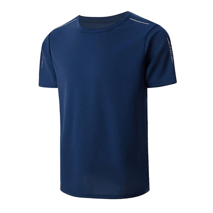 Men's Quick-Dry Sports Shirt – Multicolor Summer Running Badminton Tee with Reflective Strip